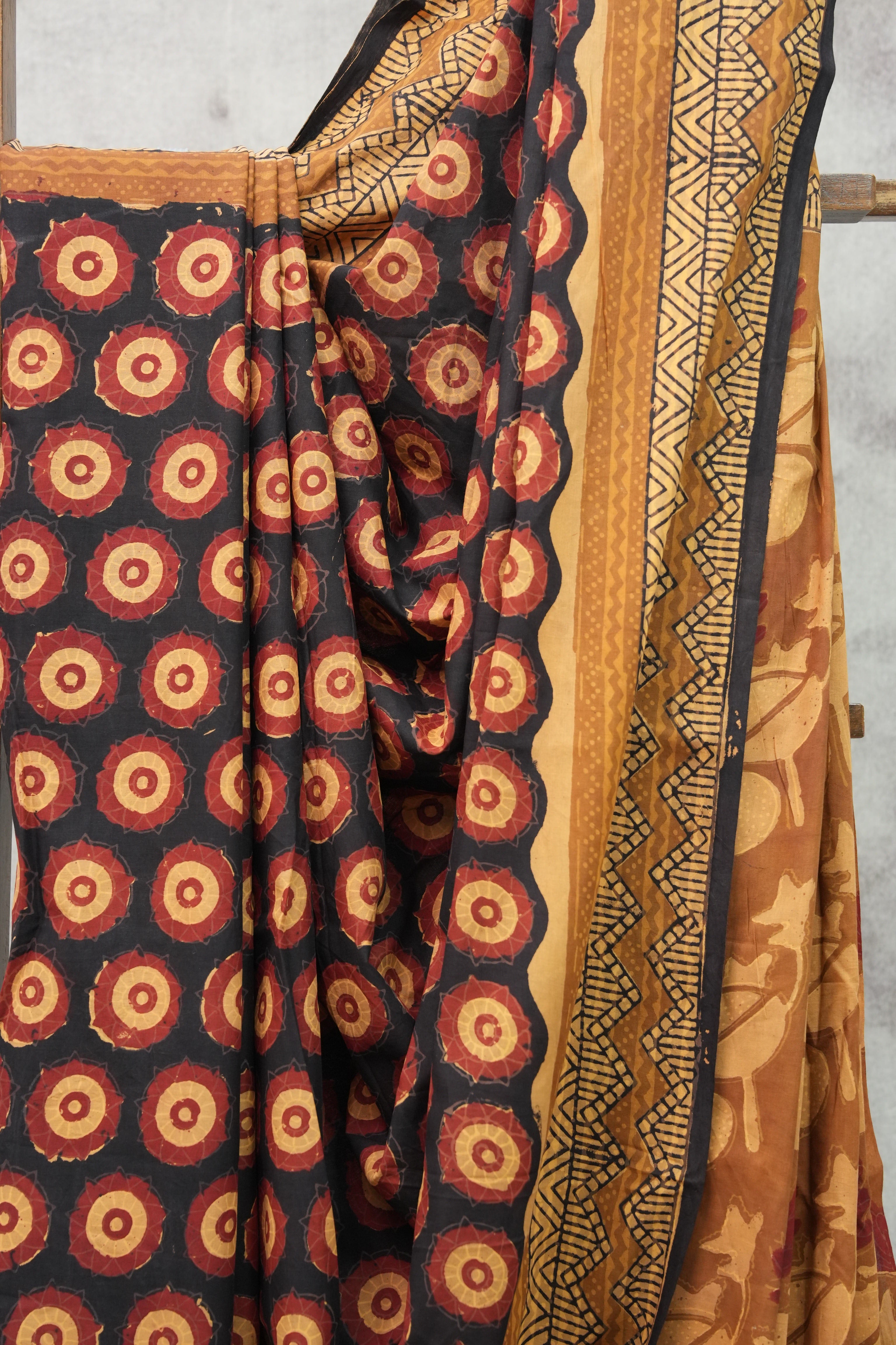 Black HBP Cotton Saree - SRBCS2142