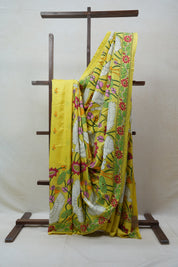 Yellow Tussar Silk Saree - SRYTSS1378