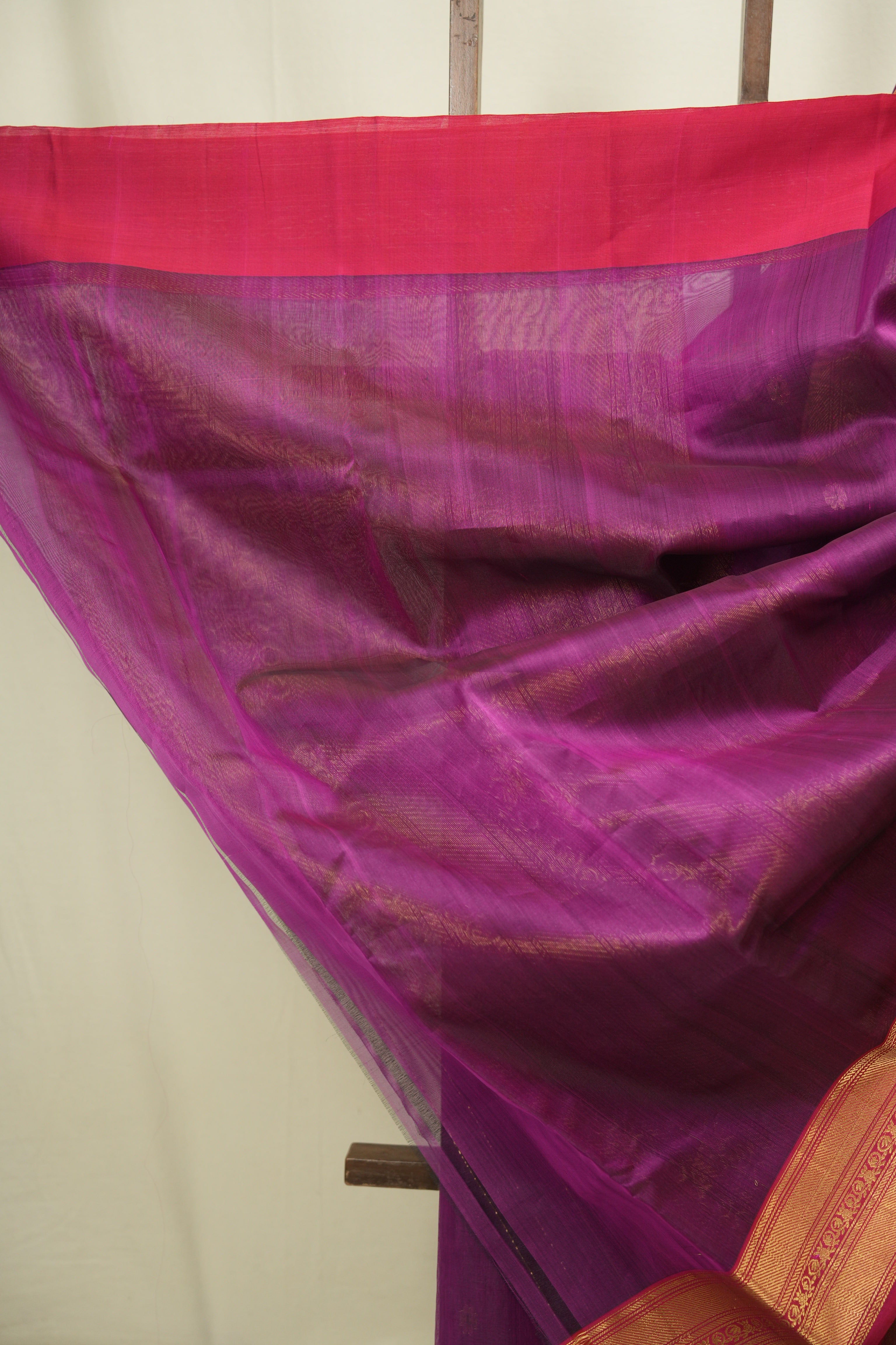 Magenta Chanderi Tissue Silk Saree - SRMCTS381