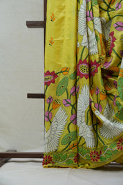 Yellow Tussar Silk Saree - SRYTSS1378