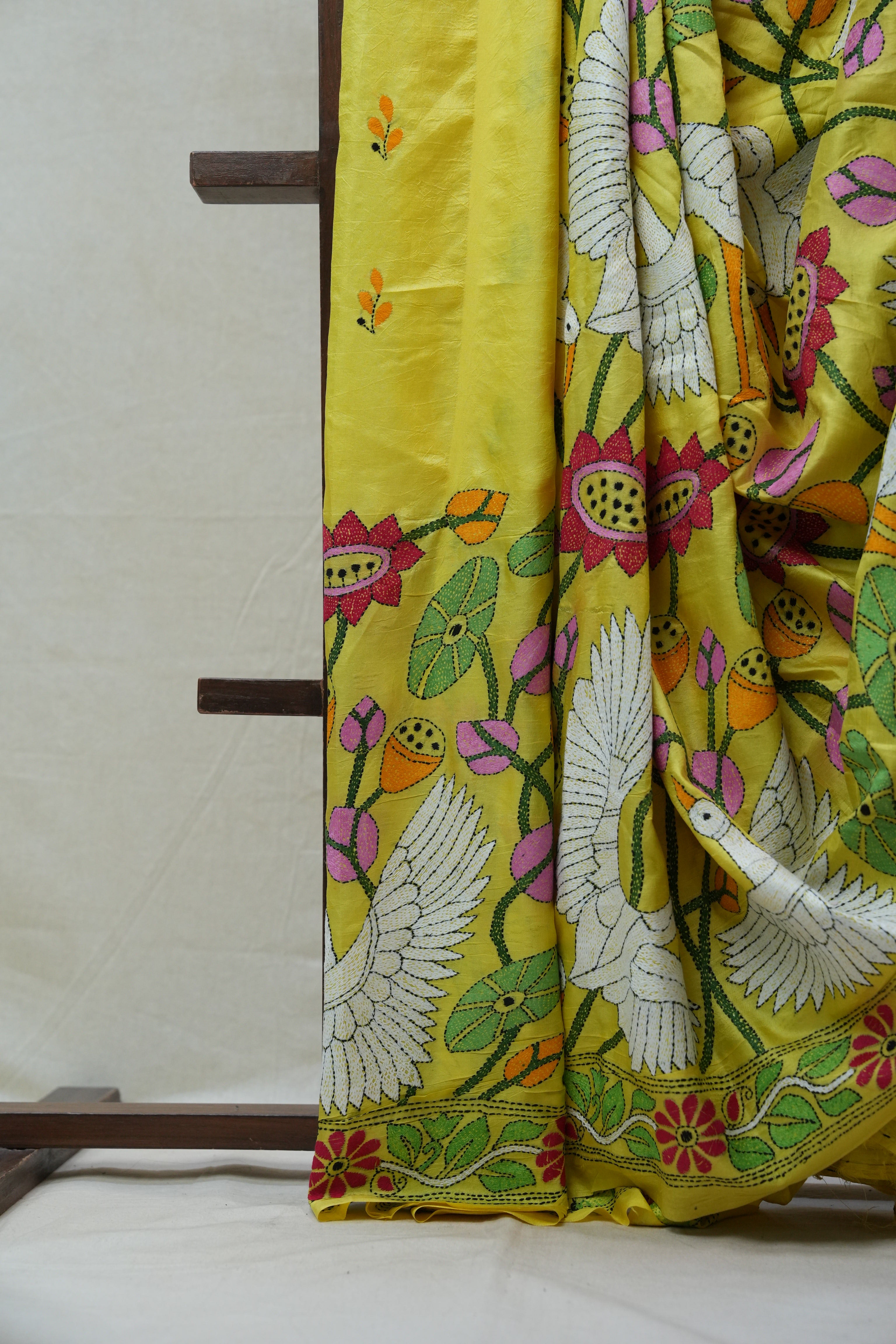 Yellow Tussar Silk Saree - SRYTSS1378