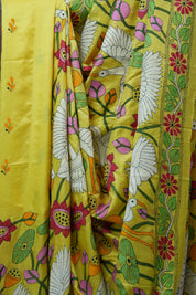 Yellow Tussar Silk Saree - SRYTSS1378