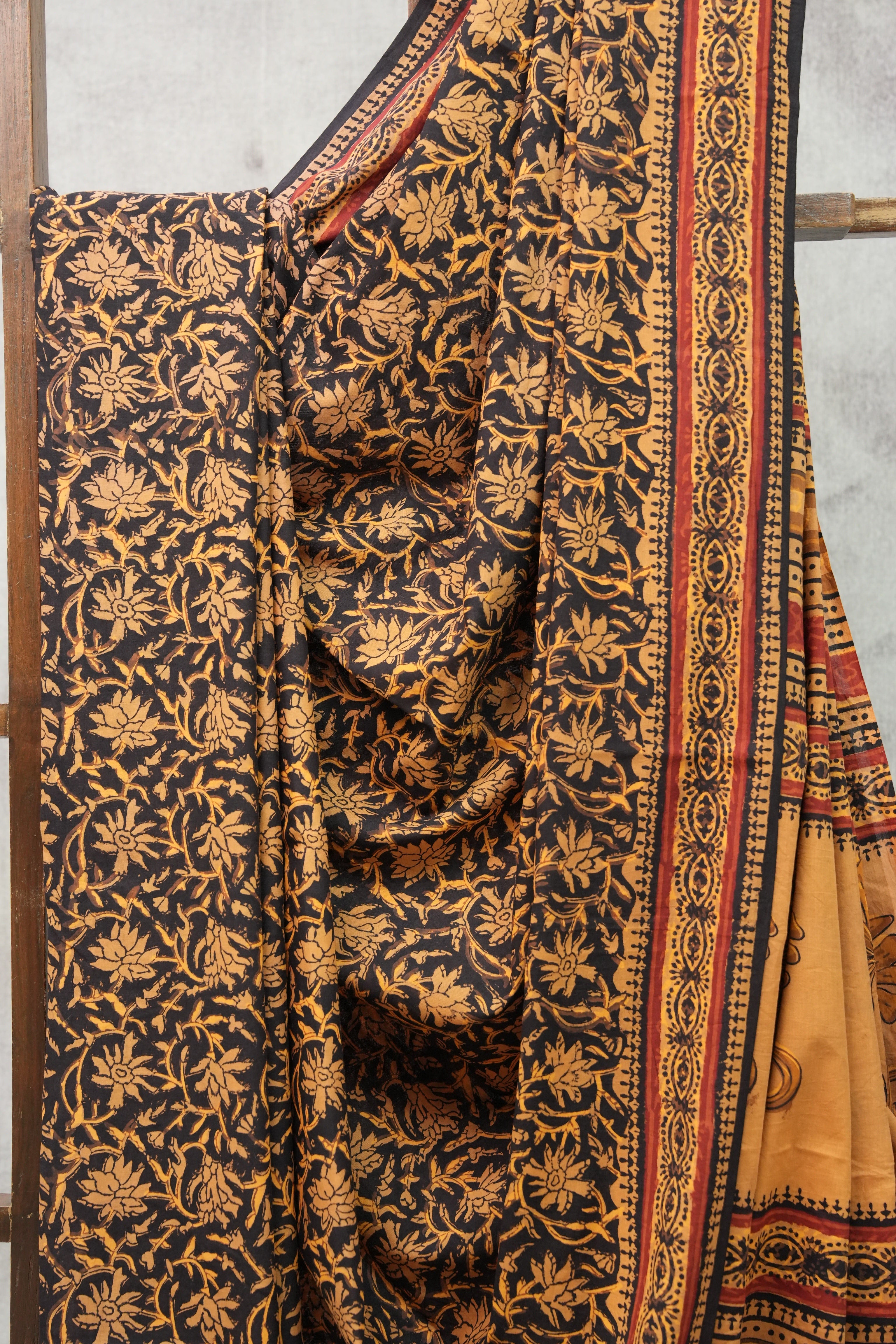 Black HBP Cotton Saree-SRBCS2165