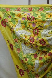Yellow Tussar Silk Saree - SRYTSS1378