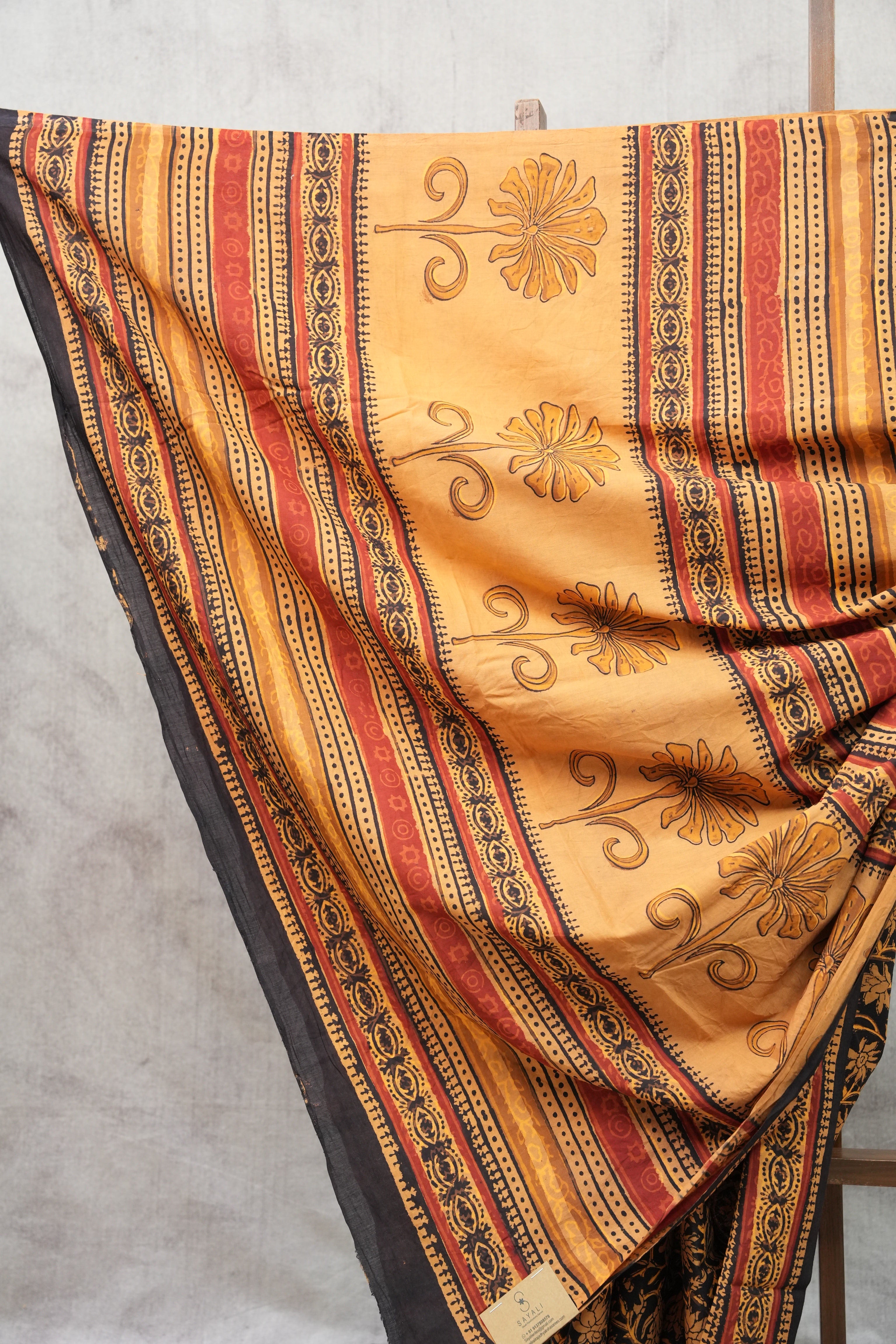 Black HBP Cotton Saree-SRBCS2165