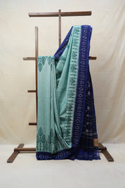 Mint Green Pochampalli Cotton Ikat Saree - SRMGPCIS466