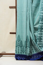 Mint Green Pochampalli Cotton Ikat Saree - SRMGPCIS466