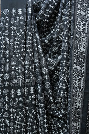 Black Tussar Silk Saree - SRBTSS1374