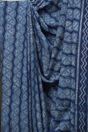 Indigo HBP Cotton Saree - SRICS3608