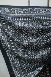 Black Tussar Silk Saree - SRBTSS1374