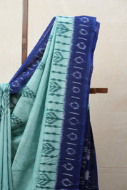 Mint Green Pochampalli Cotton Ikat Saree - SRMGPCIS466