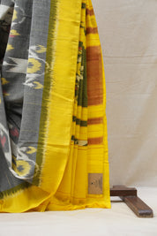 Grey Pochampalli Cotton Ikat Saree - SRGPCIS467