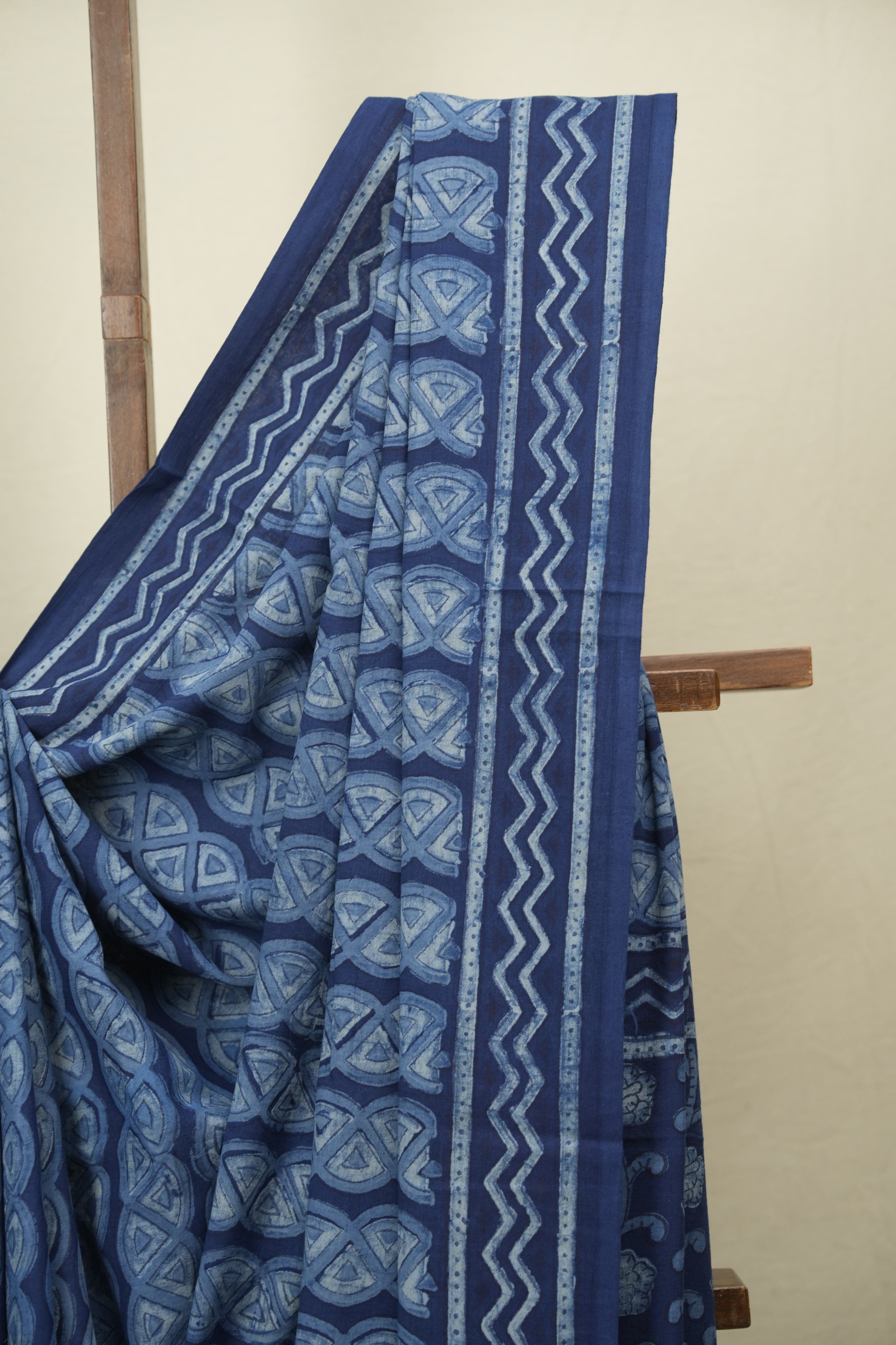 Indigo HBP Cotton Saree - SRICS3608