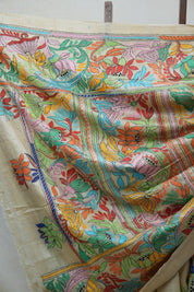 Beige Tussar Silk Saree - SRBTSS1372