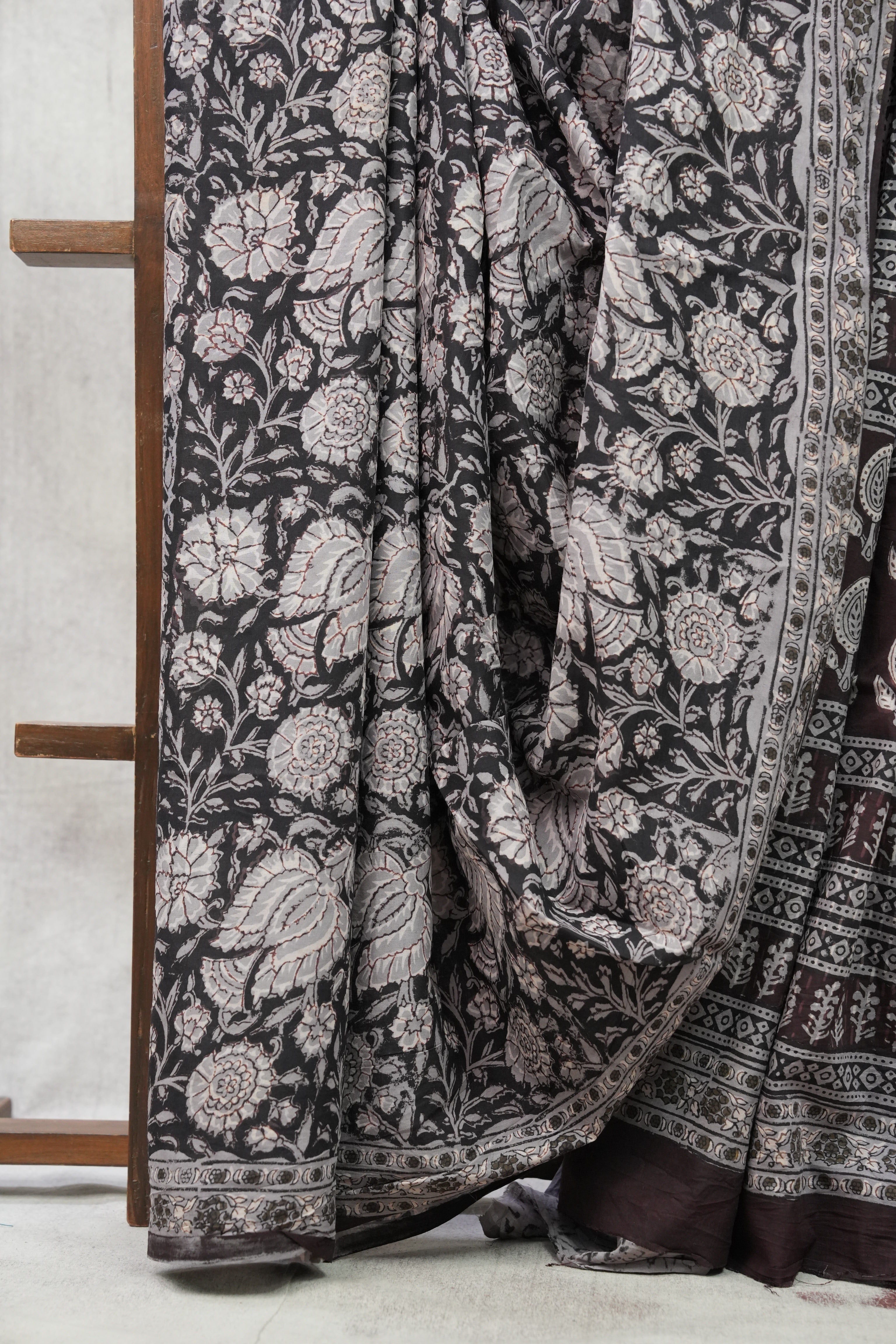 Black HBP Cotton Saree-SRBCS2159