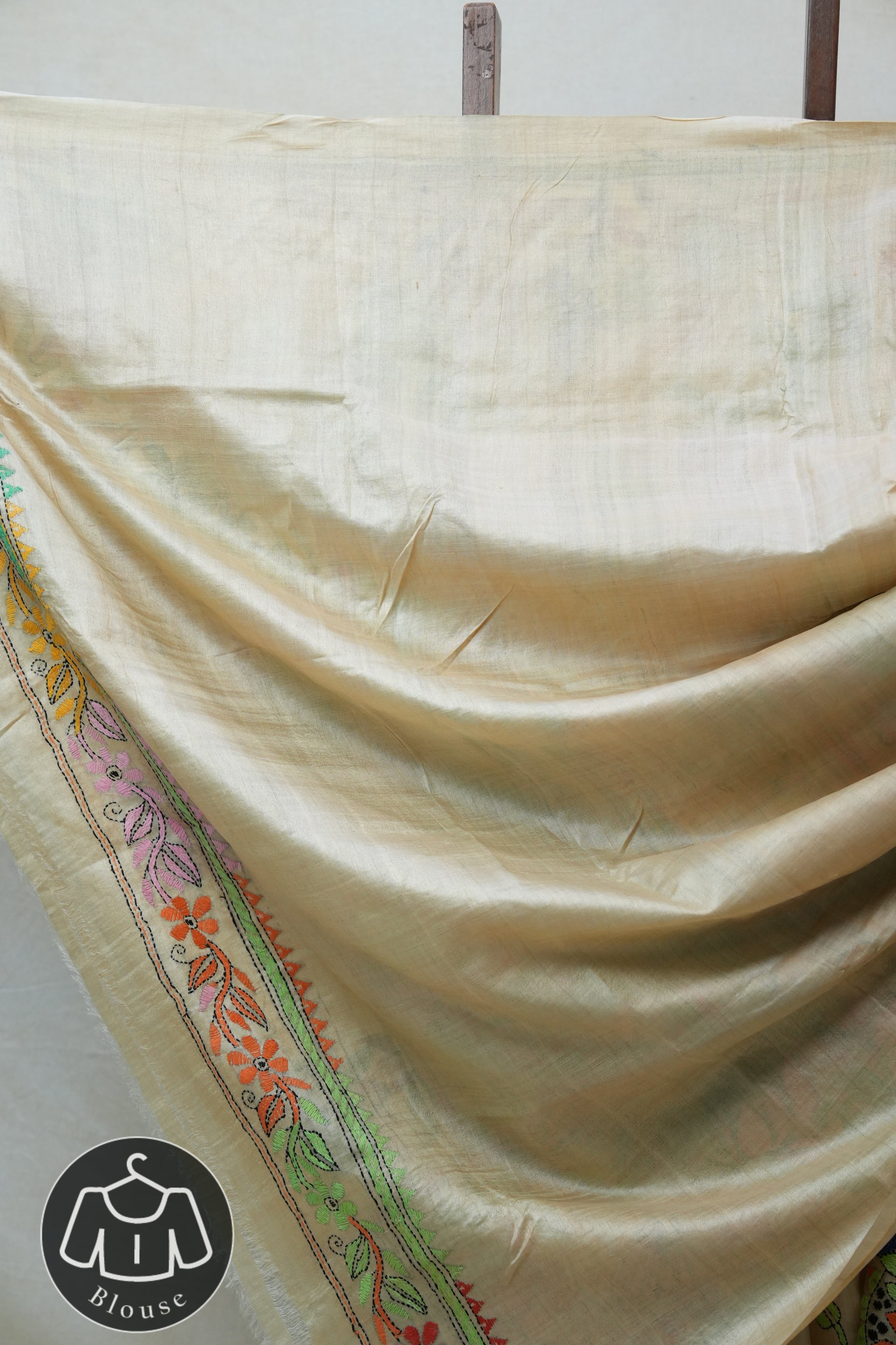 Beige Tussar Silk Saree - SRBTSS1372