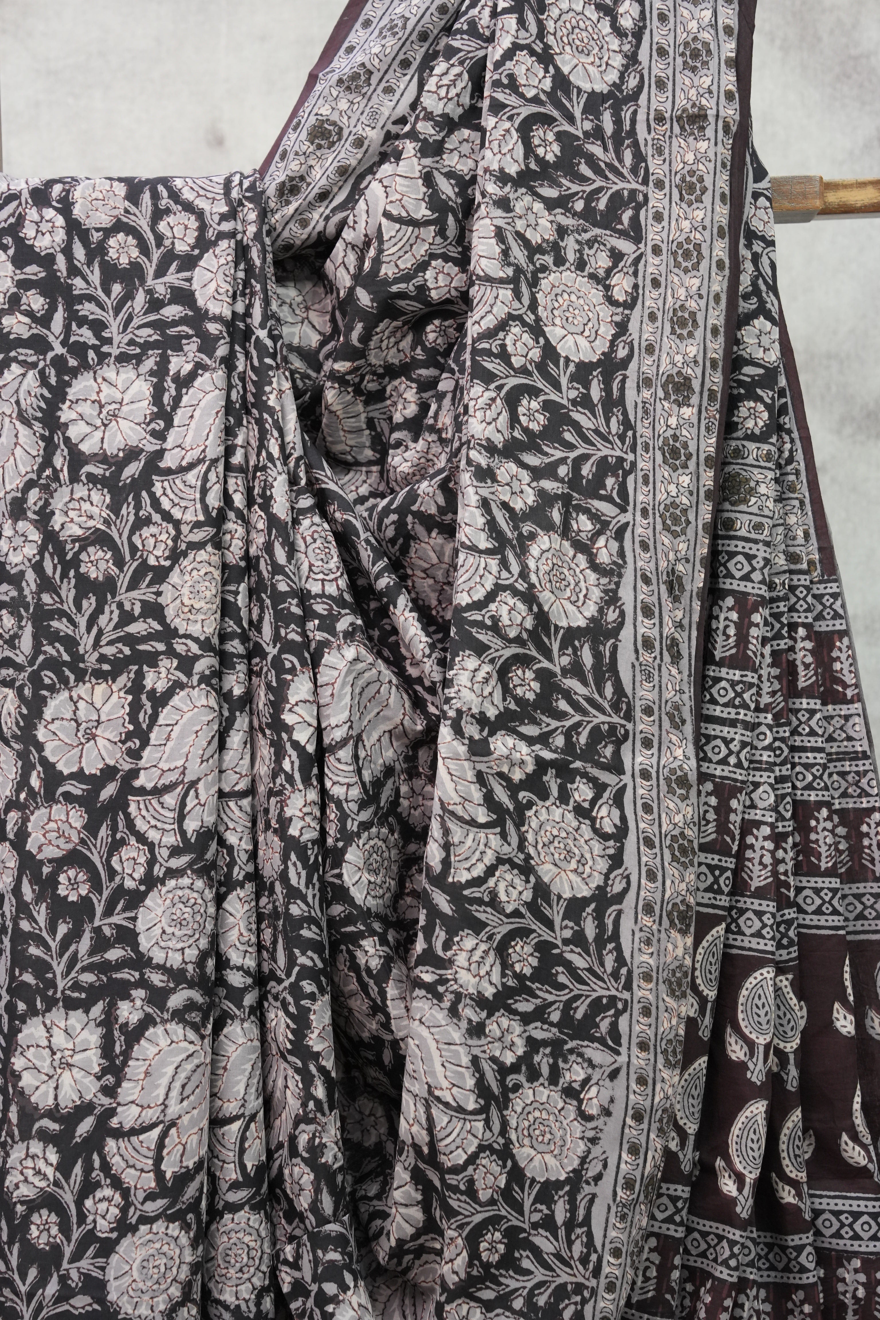 Black HBP Cotton Saree-SRBCS2159