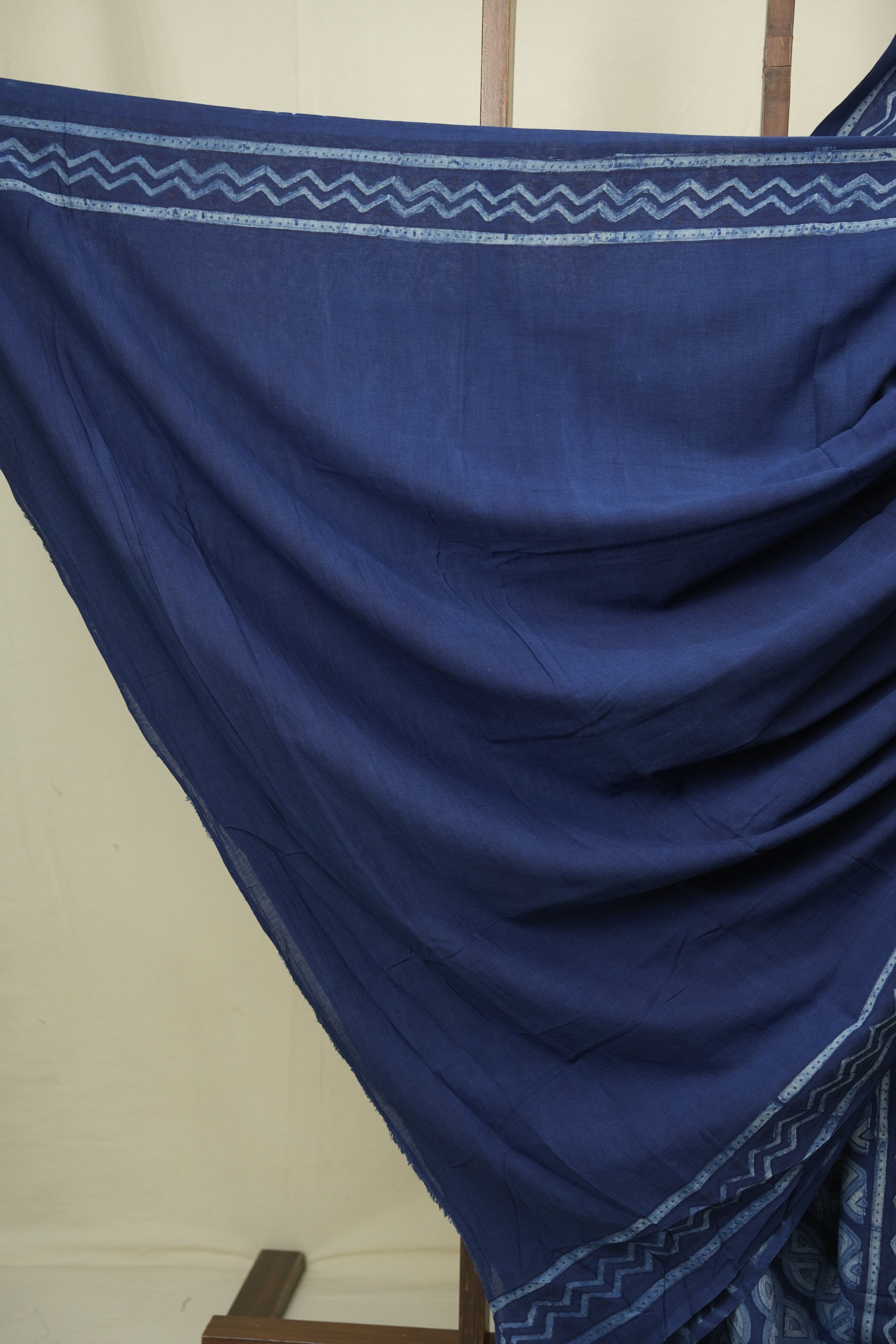 Indigo HBP Cotton Saree - SRICS3608