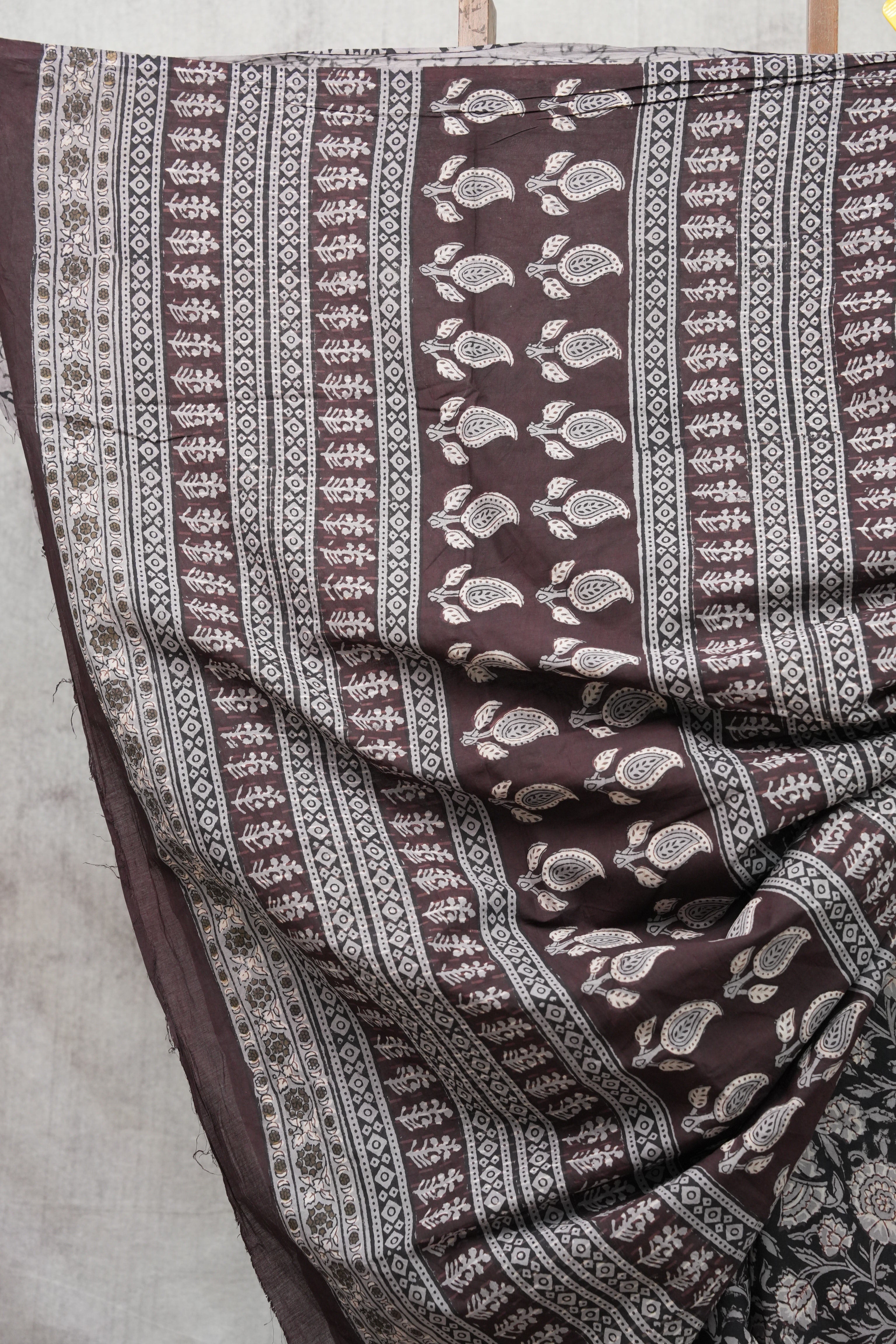 Black HBP Cotton Saree-SRBCS2159