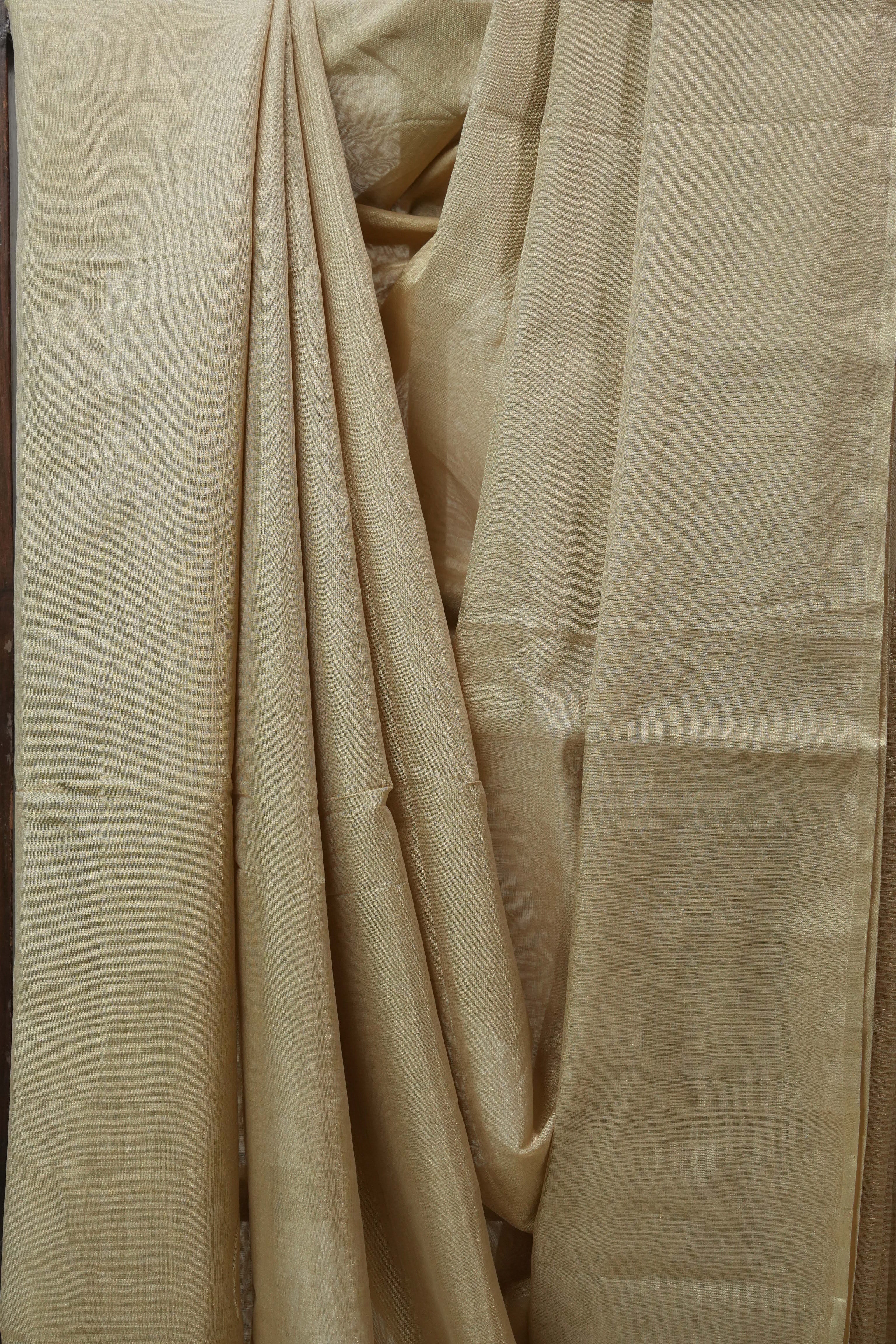 Beige Maheshwari Tissue Saree - SRBMTS456