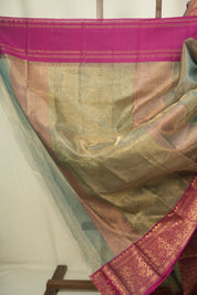 Sage Green Chanderi Tissue Silk Saree - SRSGCTS373