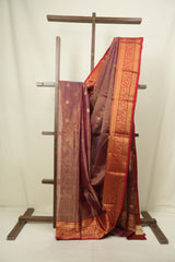 Dusty Pink Chanderi Tissue Silk Saree - SRDPCTS377