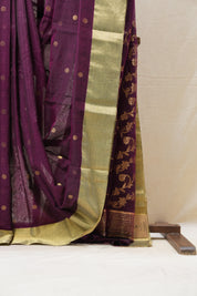 Purple Chanderi Cotton Silk Saree - SRPCSS427