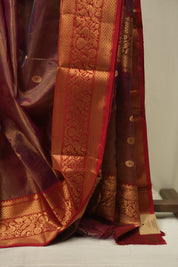 Dusty Pink Chanderi Tissue Silk Saree - SRDPCTS377