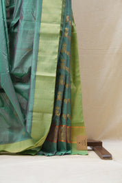 Two Tone Green Chanderi Cotton Silk Saree - SRTTGCSS430