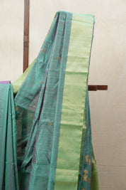 Two Tone Green Chanderi Cotton Silk Saree - SRTTGCSS430