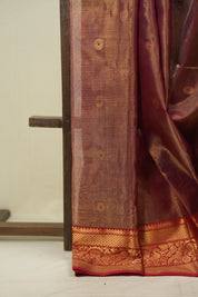 Dusty Pink Chanderi Tissue Silk Saree - SRDPCTS377