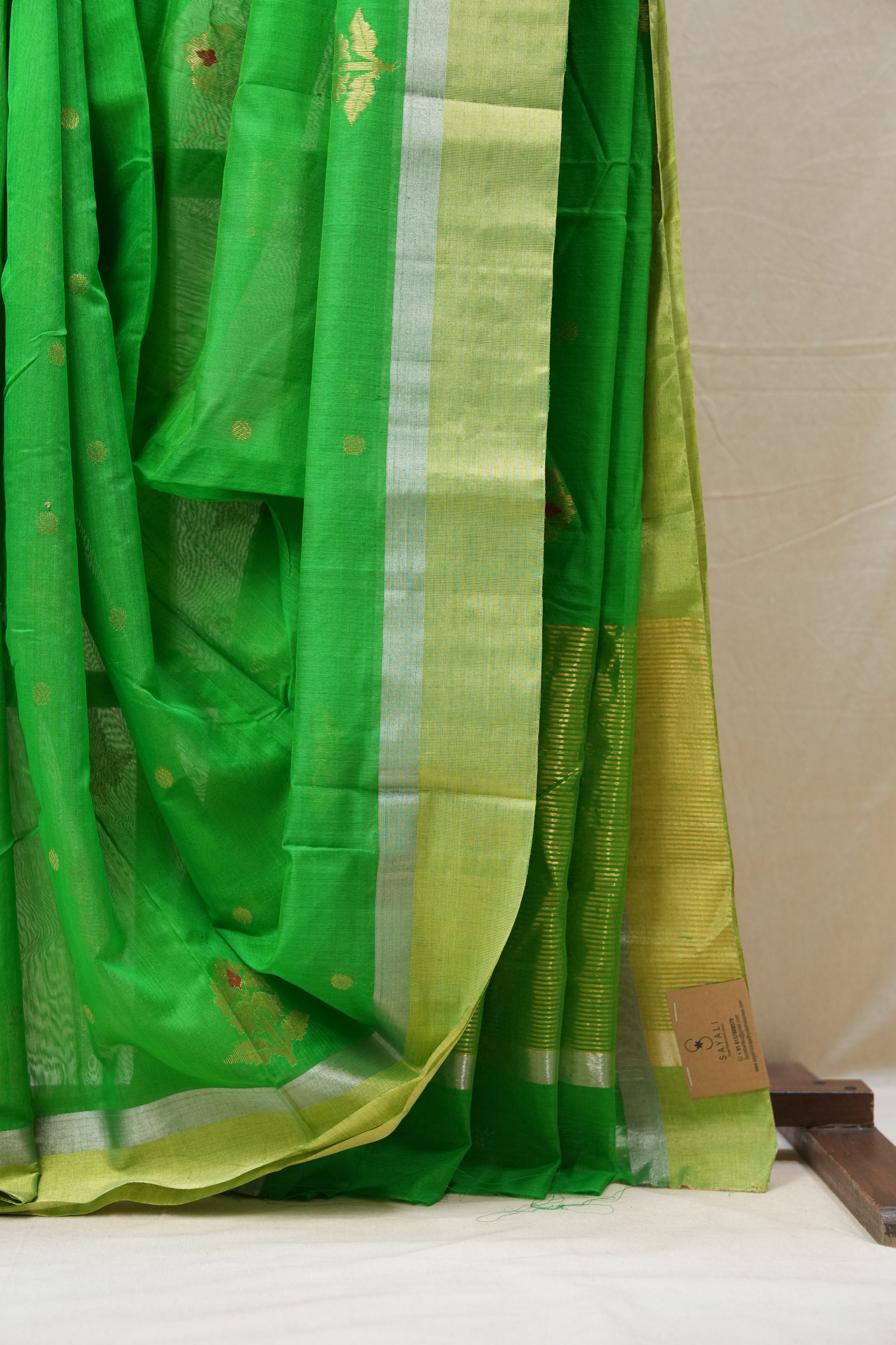 Green Chanderi Cotton Silk Saree - SRGCSS432