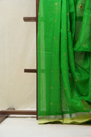 Green Chanderi Cotton Silk Saree - SRGCSS432