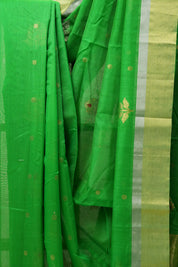 Green Chanderi Cotton Silk Saree - SRGCSS432
