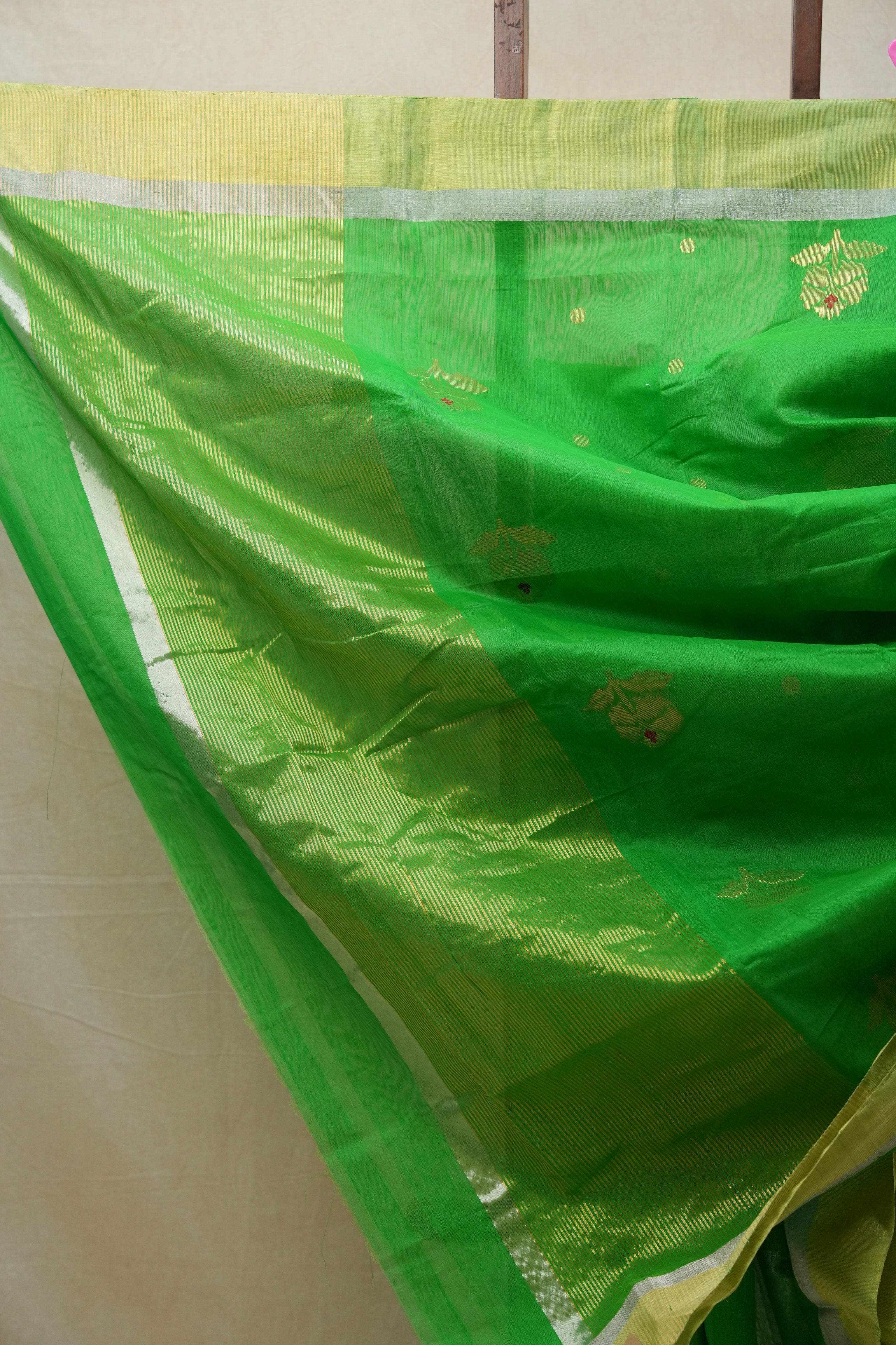 Green Chanderi Cotton Silk Saree - SRGCSS432