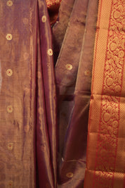 Dusty Pink Chanderi Tissue Silk Saree - SRDPCTS377