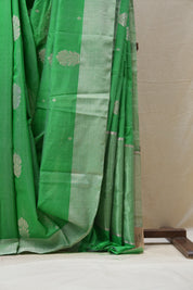 Green Chanderi Cotton Silk Saree - SRGCSS425