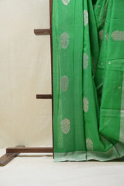 Green Chanderi Cotton Silk Saree - SRGCSS425
