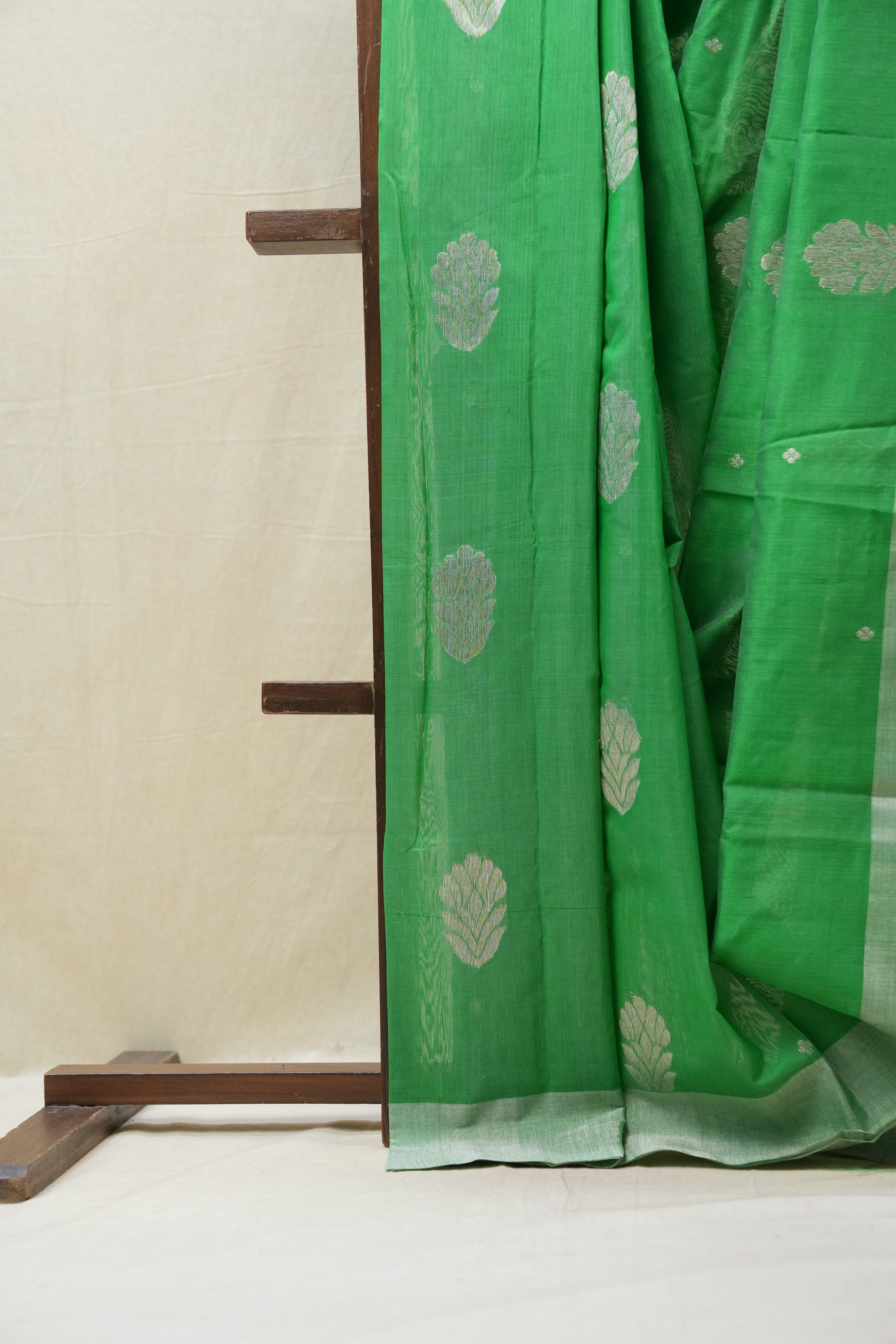 Green Chanderi Cotton Silk Saree - SRGCSS425