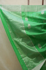 Green Chanderi Cotton Silk Saree - SRGCSS425