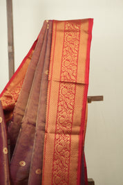 Dusty Pink Chanderi Tissue Silk Saree - SRDPCTS377