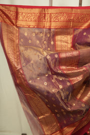 Dusty Pink Chanderi Tissue Silk Saree - SRDPCTS377
