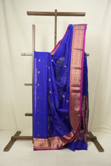 Royal Blue Chanderi Tissue Silk Saree - SRRBCTS376