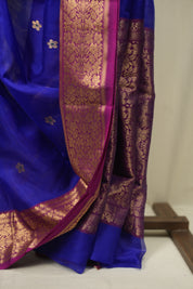 Royal Blue Chanderi Tissue Silk Saree - SRRBCTS376