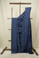 Indigo HBP Cotton Saree - SRICS3614