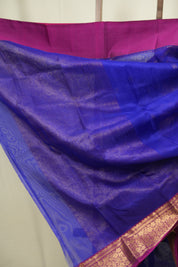 Royal Blue Chanderi Tissue Silk Saree - SRRBCTS376