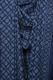 Indigo HBP Cotton Saree - SRICS3614