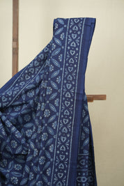 Indigo HBP Cotton Saree - SRICS3614