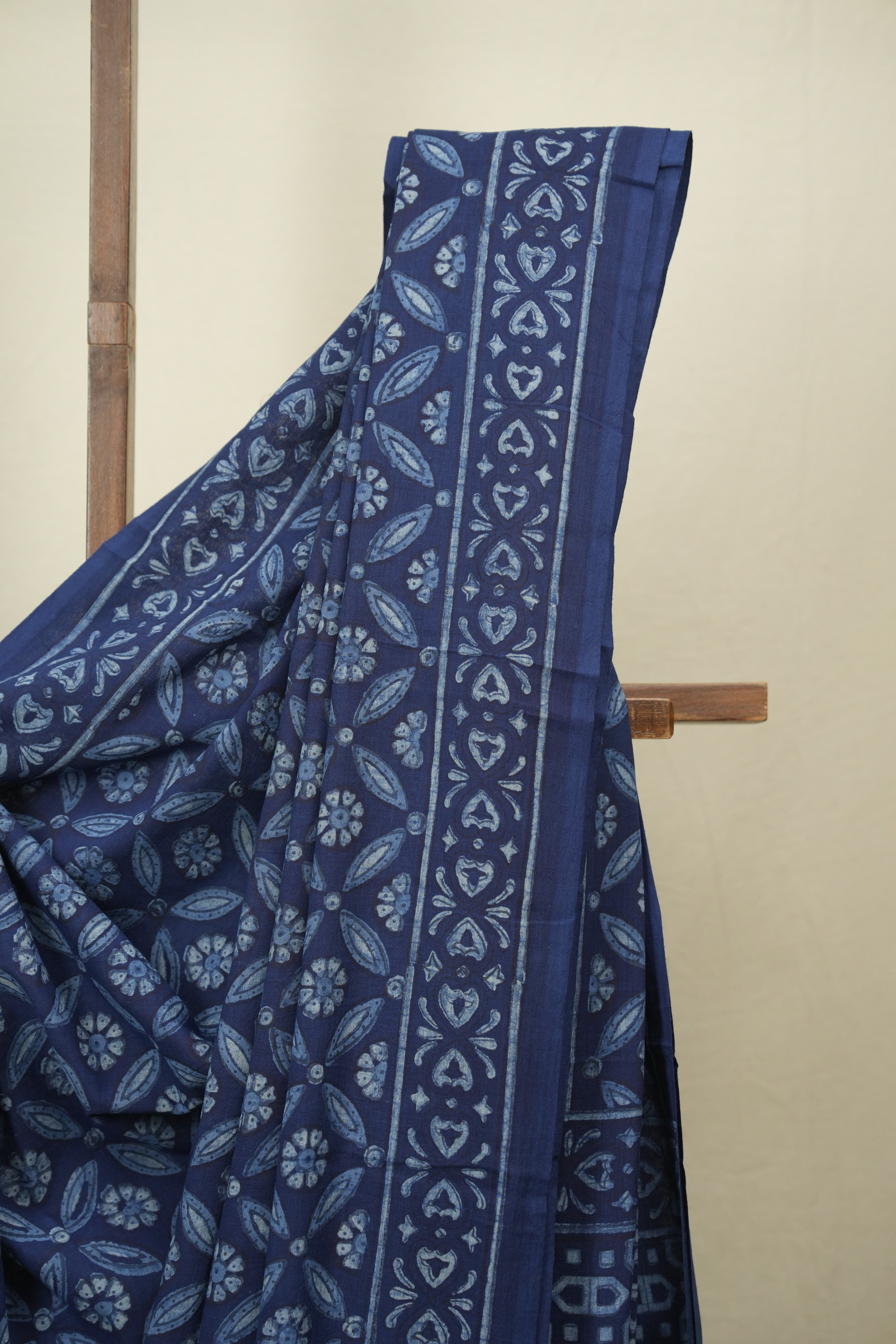 Indigo HBP Cotton Saree - SRICS3614