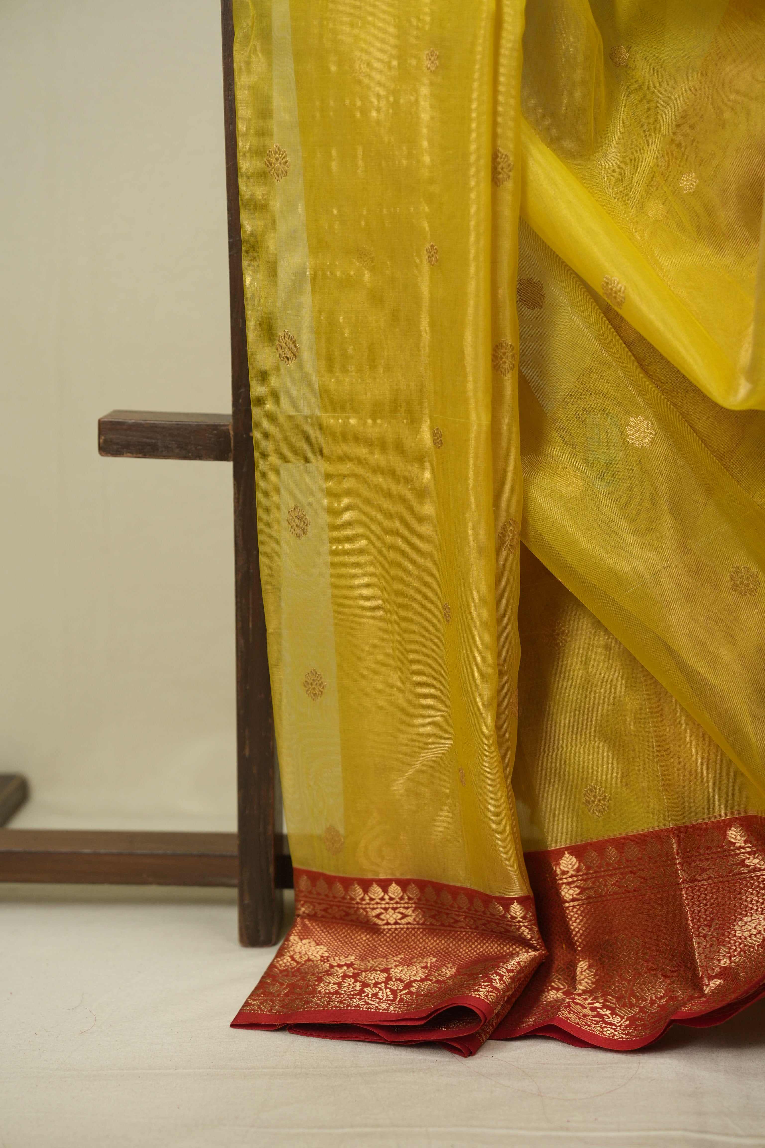 Lemon Yellow Chanderi Tissue Silk Saree - SRLYCTSS378